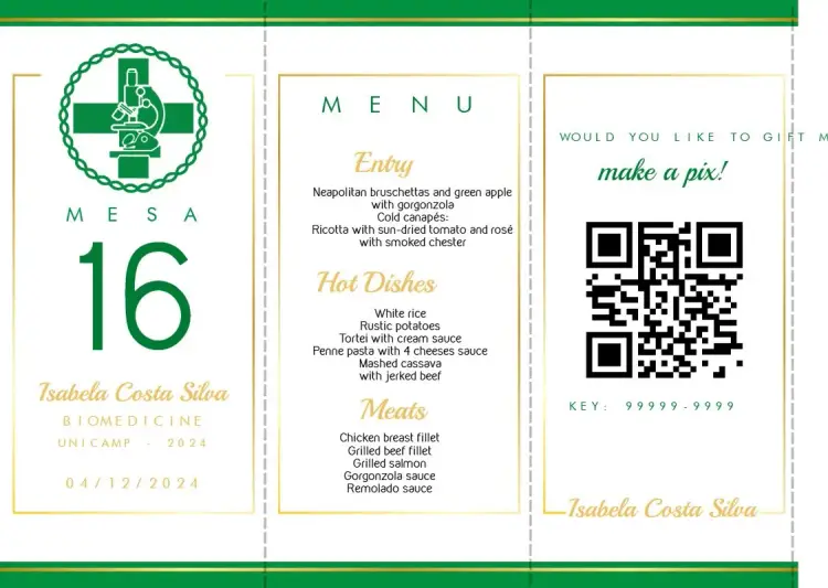 Menu Triangle Biomedicine Graduation Totem invitation