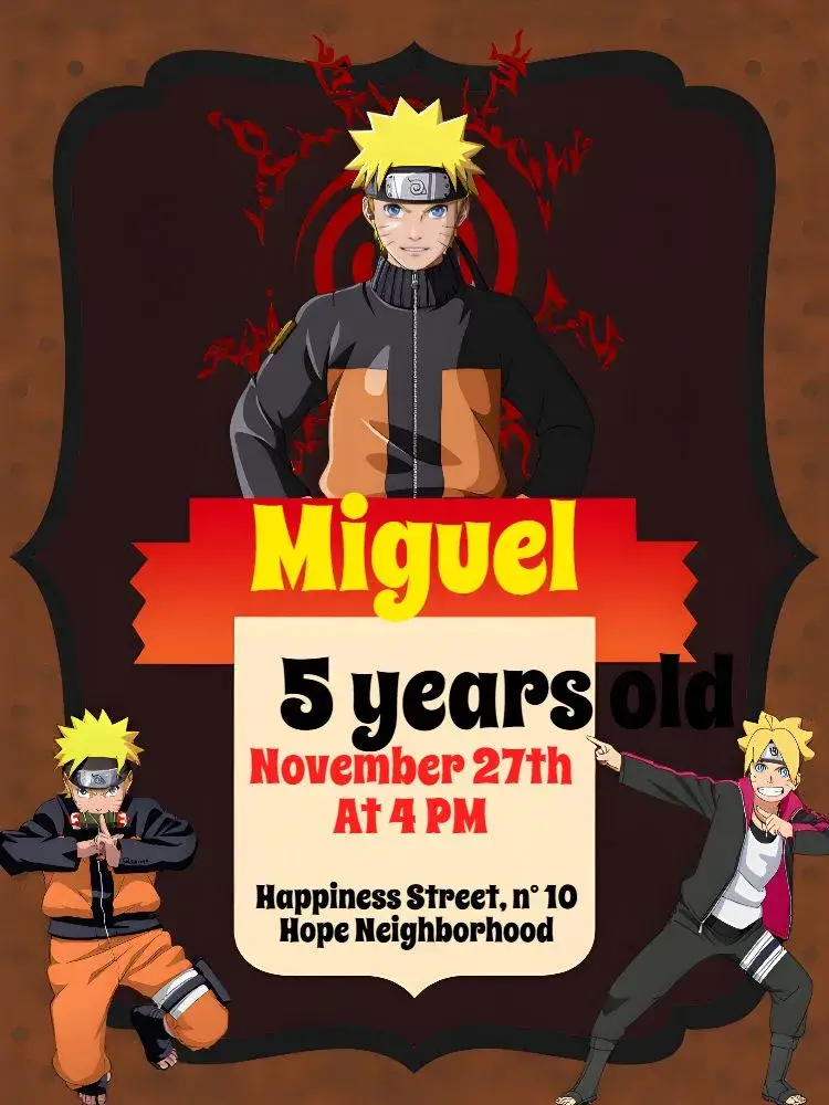 Naruto Banner invitation