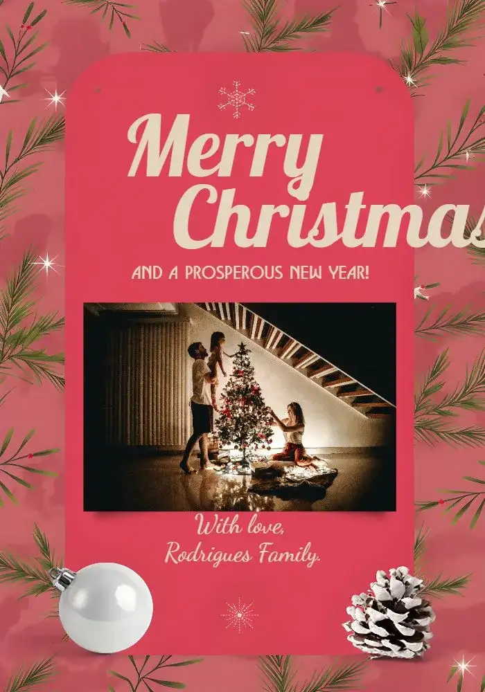 Christmas Card With Star Photo