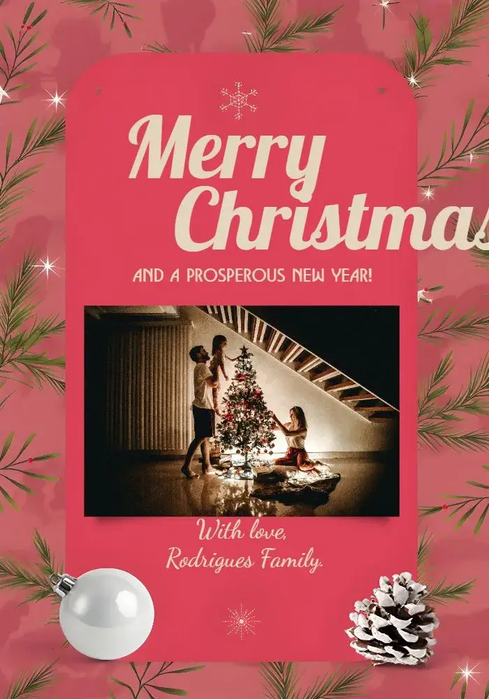 Christmas Card With Star Photo invitation