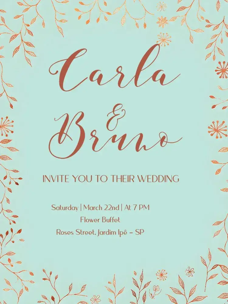 Invitation Green Floral Wedding – Wedding theme floral, romantic, natural, green, elegant, modern