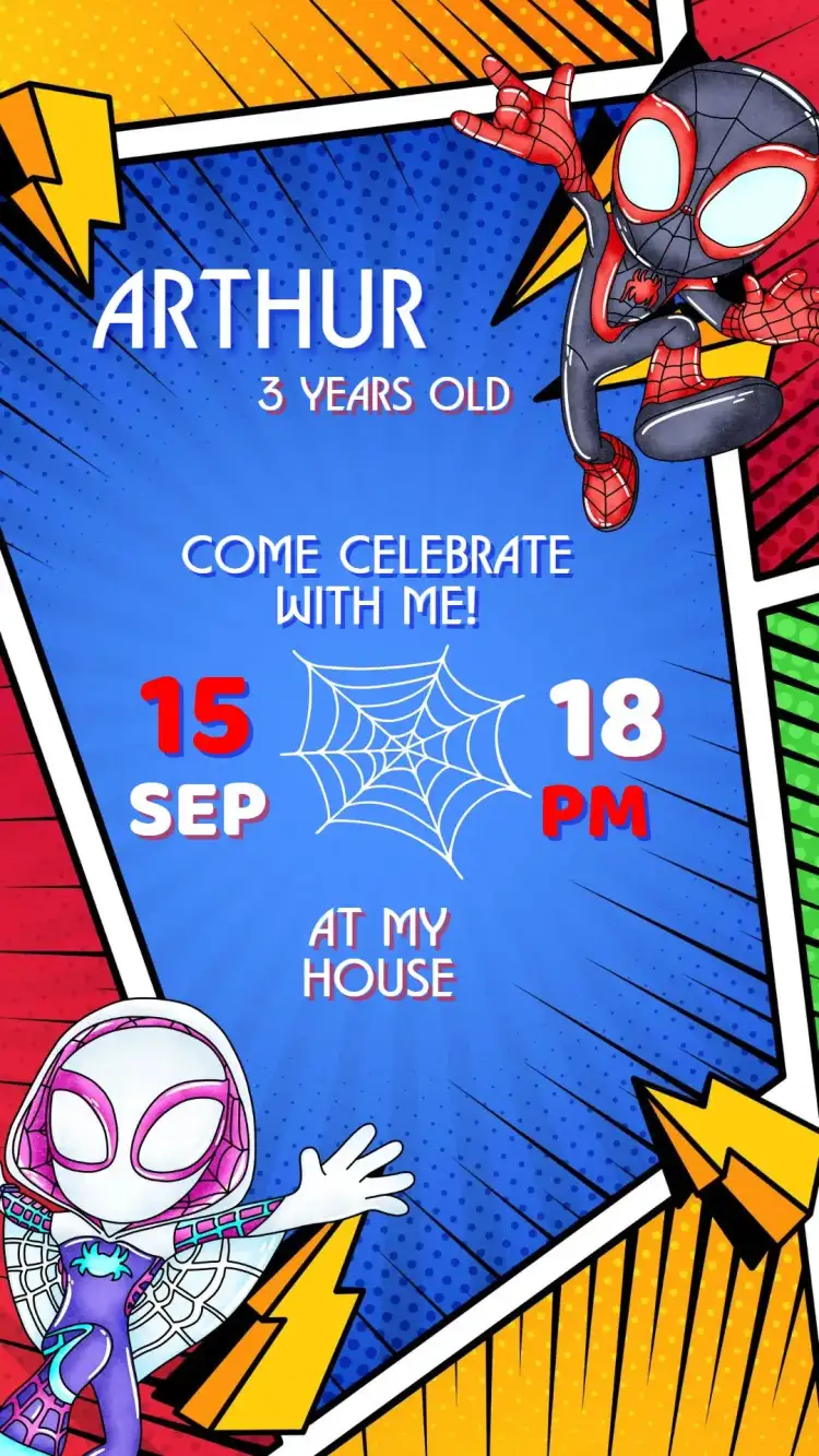 Spider-Man and Friends Birthday Invitation
