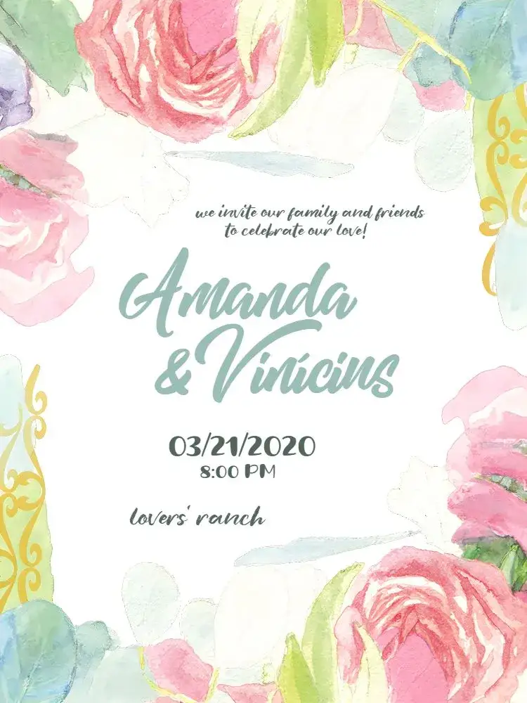 Invitation Colorful Floral Wedding – Wedding theme floral, colorful, romantic, modern, vibrant, elegant