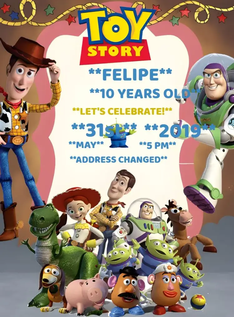 Toy Story Drawing invitation