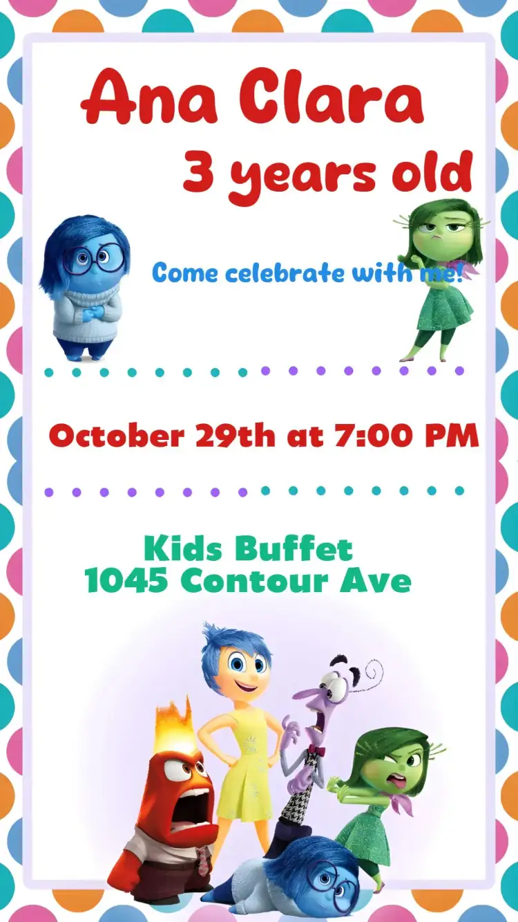 Invitation Fun Mind – Kids' Birthday Party theme colorful, playful, playful, modern, fun, childish