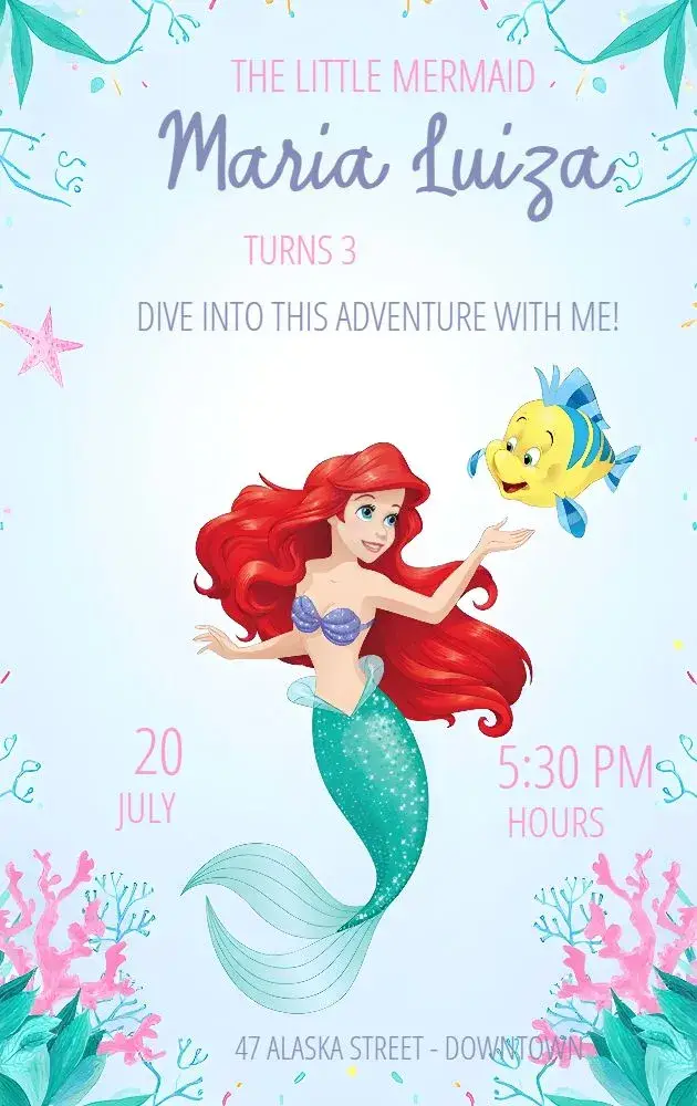 Ariel Kids invitation