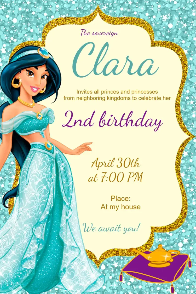 Princess Jasmine invitation