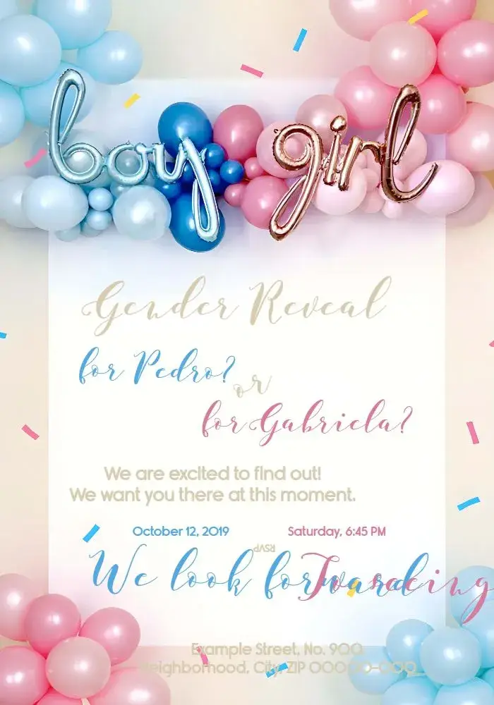 Baby Gender Reveal Tea Party invitation