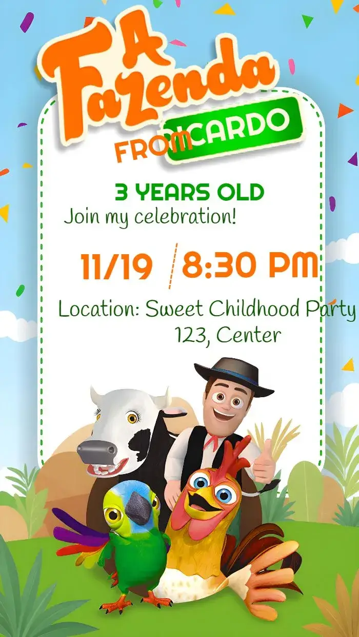 Zenon's Farm for Kids invitation