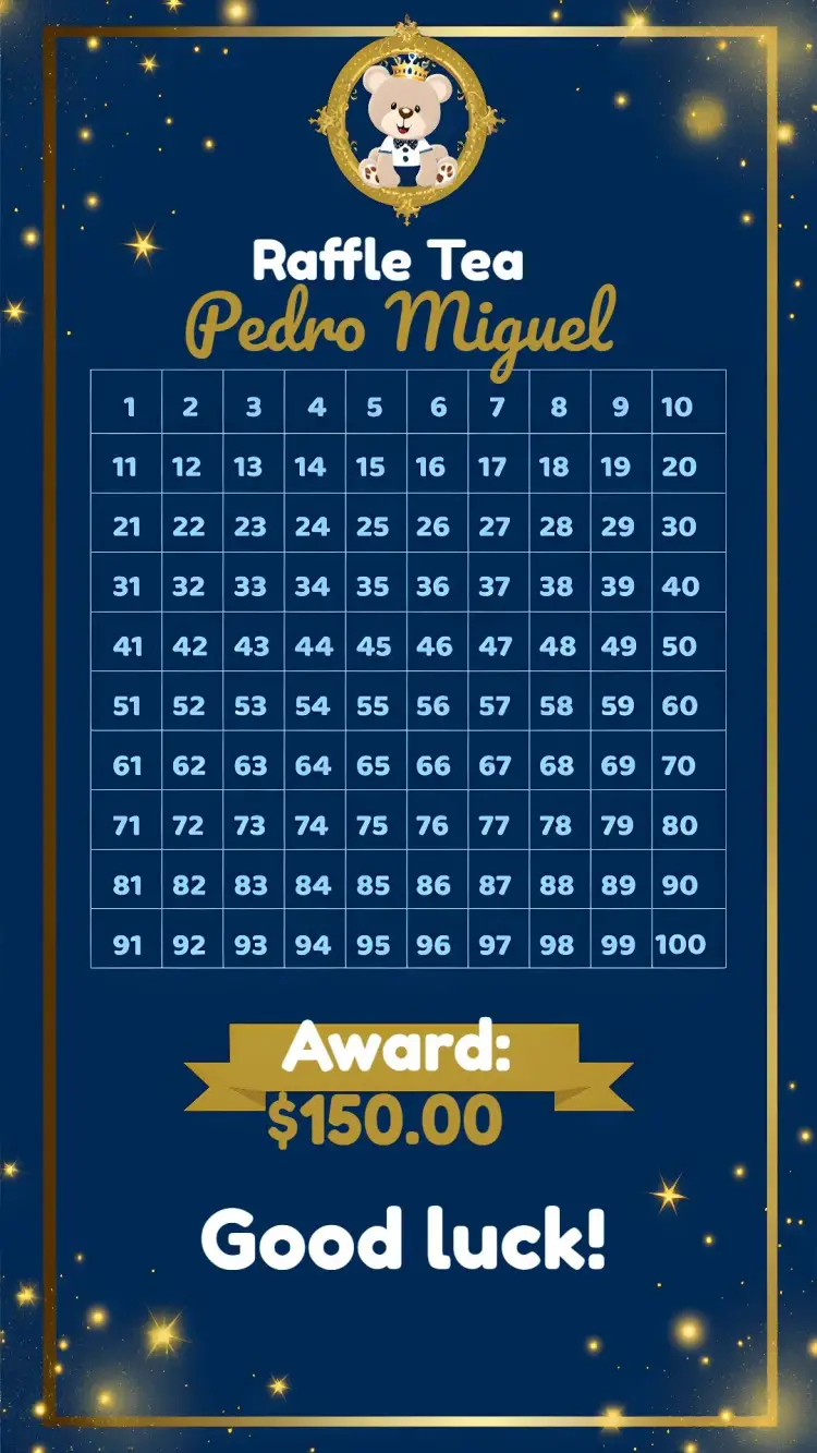 Tea Raffle Little Prince Numbers invitation