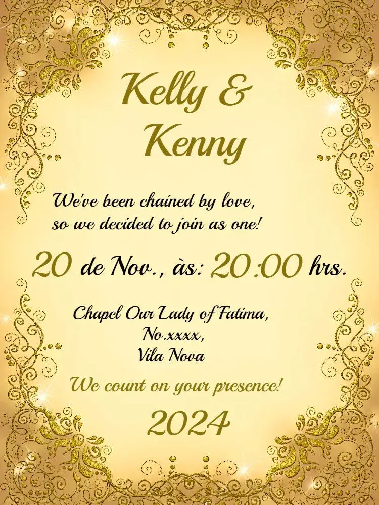 Arabesque Yellow Wedding invitation