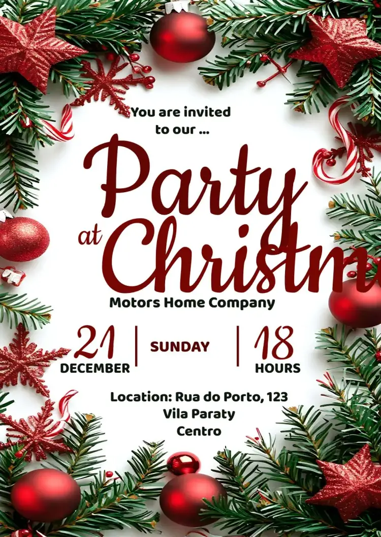 Invitation Christmas Christmas Party – Commemorative Dates theme red and green, classic, festive, modern, friendly