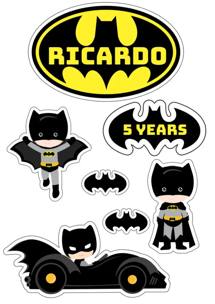 Invitation Batman Cake Topper – Cake topper theme vibrant colors, modern style, superhero graphic elements, fun design, comic-inspired