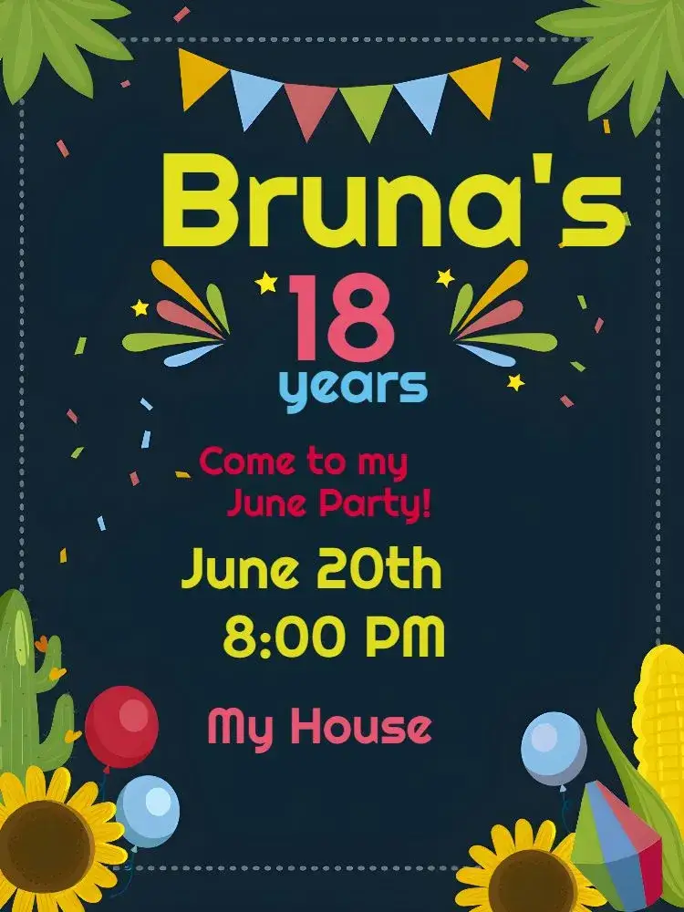 Invitation Arraiá - Festa Junina Popcorn – Commemorative Dates theme vibrant, colorful, traditional, rustic, Brazilian, festive