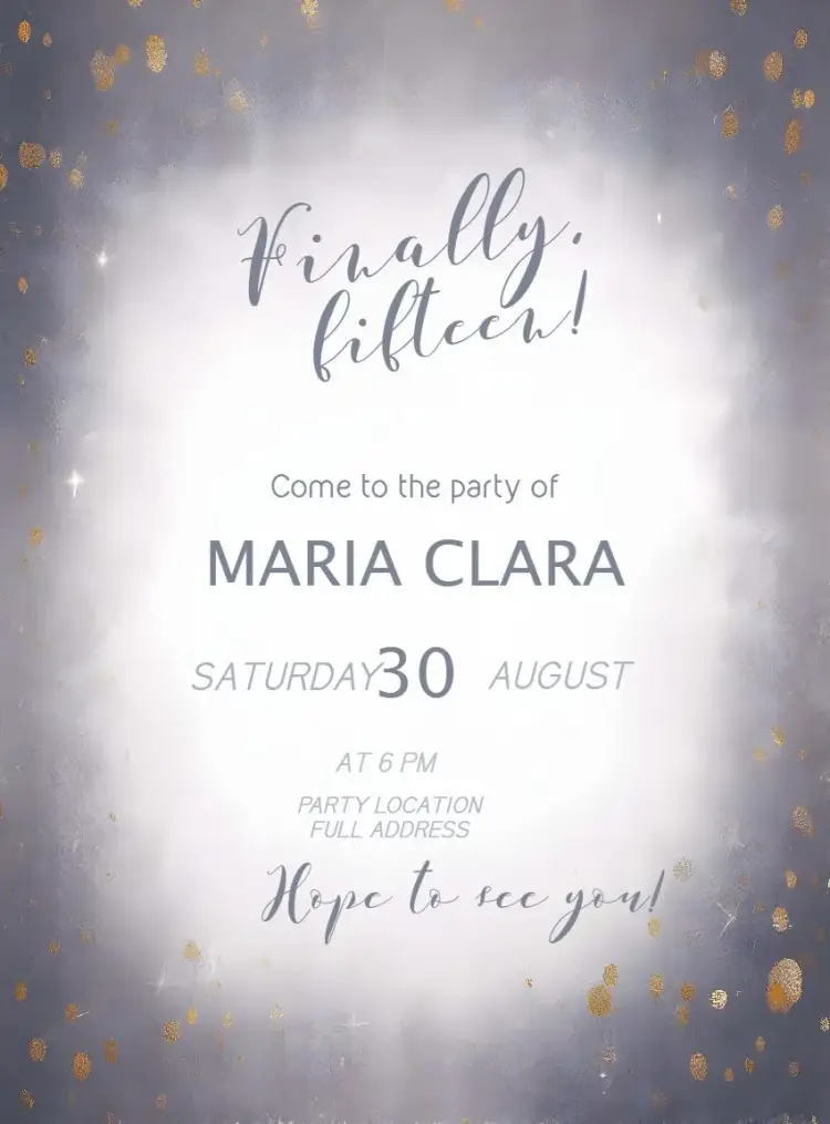 Finally Fifteen Years invitation