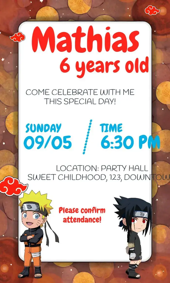 Naruto Shippuden Drawing invitation