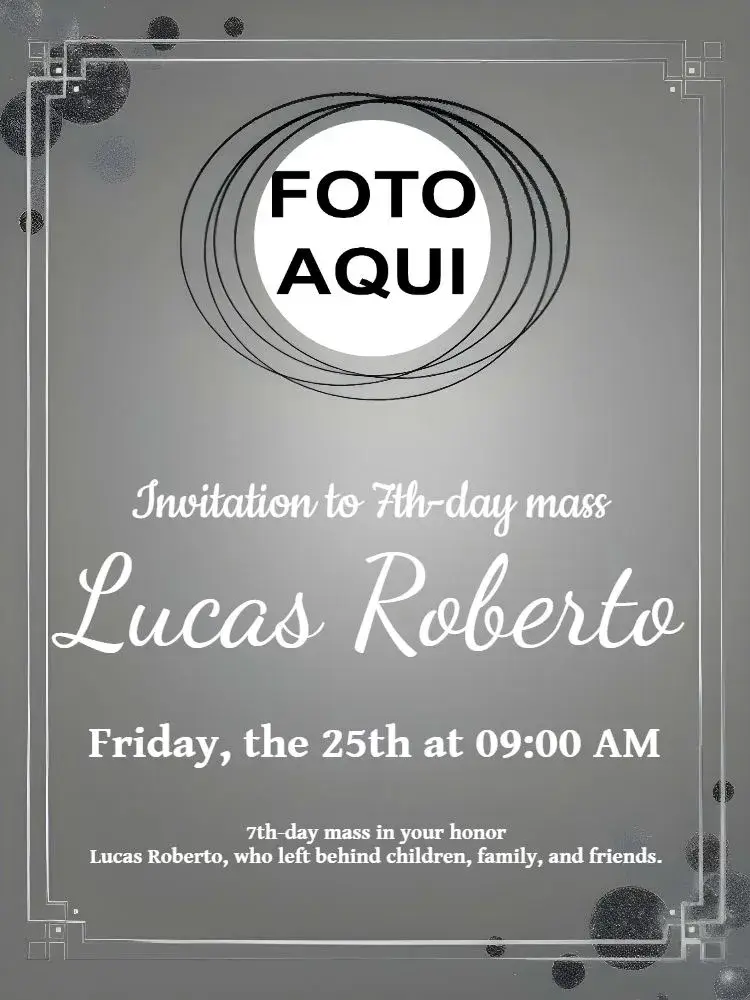 7th Day Mass With Circle Photo invitation