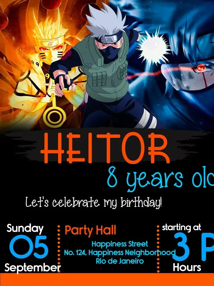 Digital Black Sasuke invitation