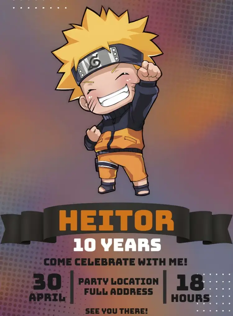 Naruto Chibi Ninja invitation