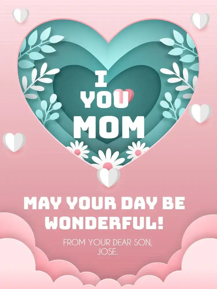 How to Make Creative Mother's Day Card Heart Cloud