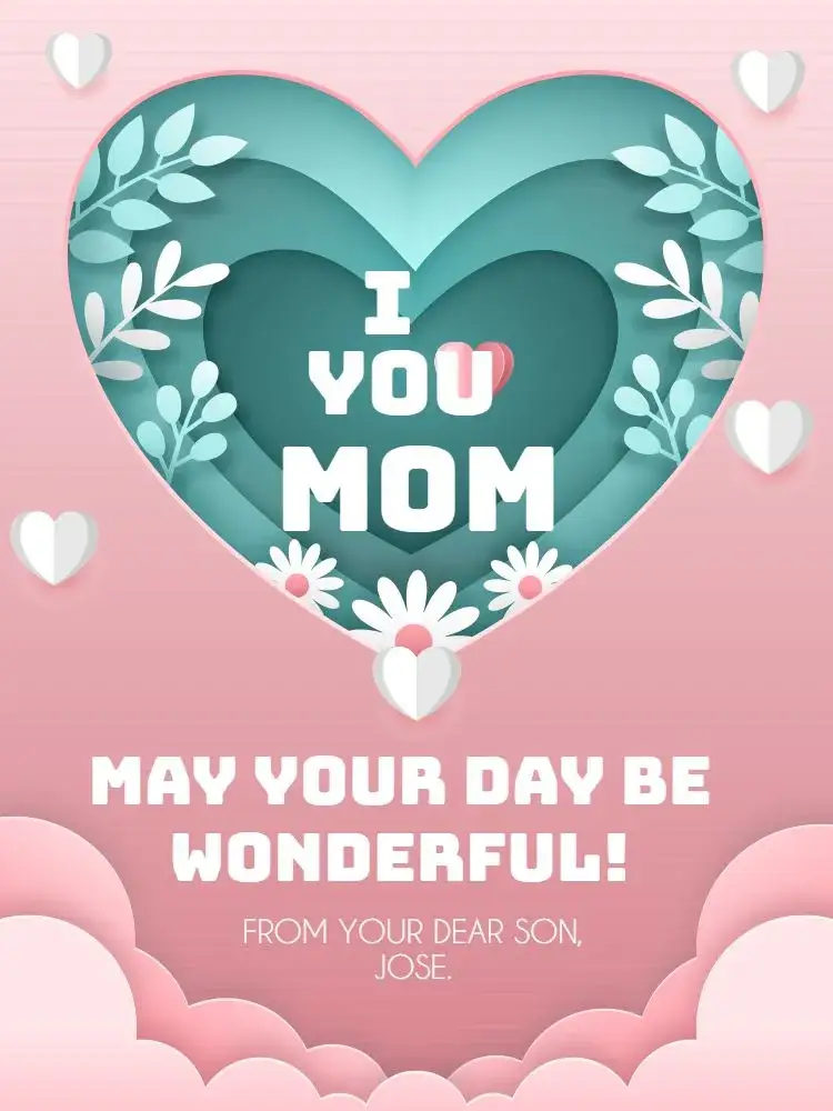 How to Make Creative Mother's Day Card Heart Cloud invitation