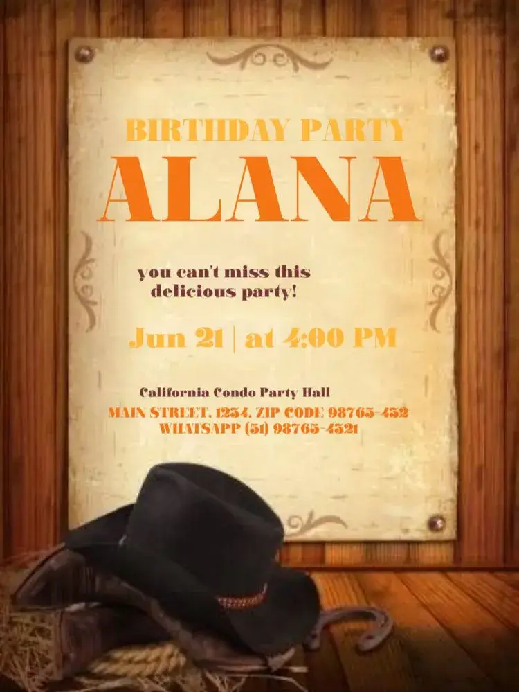 Cupcake Hat invitation