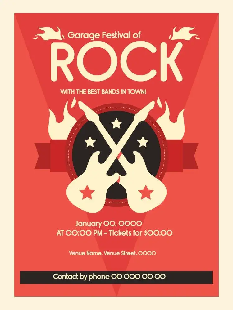 Invitation Rock Celebration – Birthday theme rock, musical, vibrant, modern, festive, youthful
