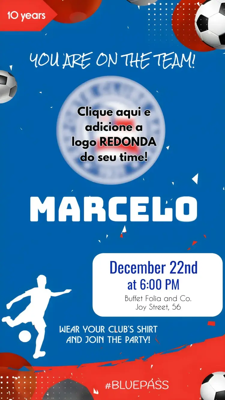 Blue Soccer invitation