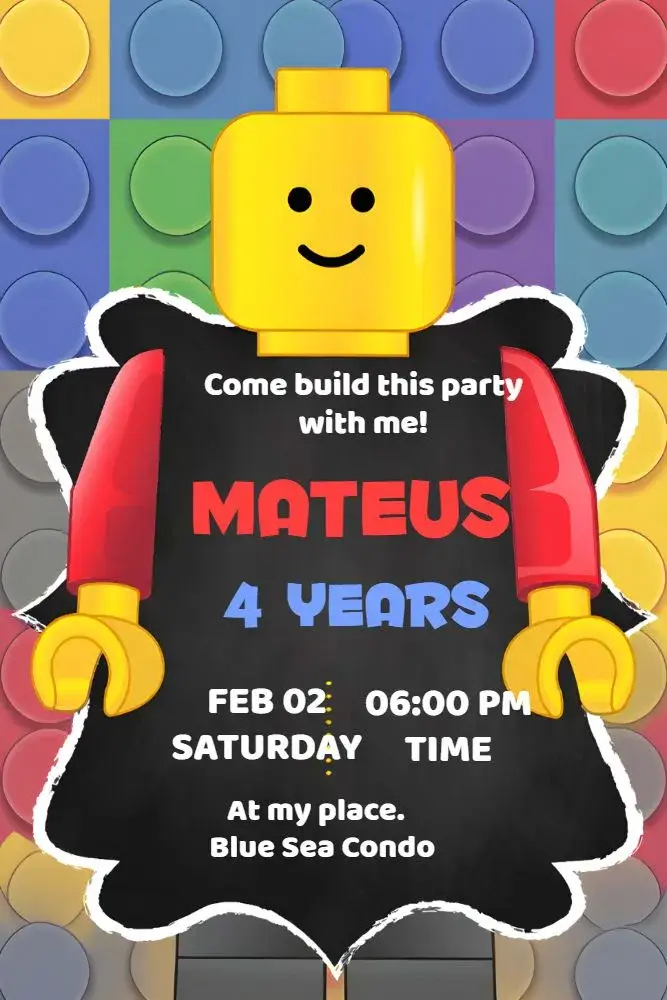 Lego Building Blocks invitation