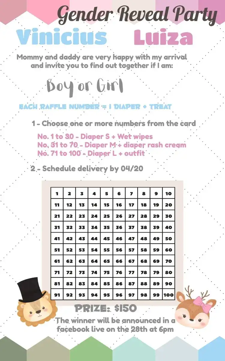 Safari Bear Gender Reveal Tea Party