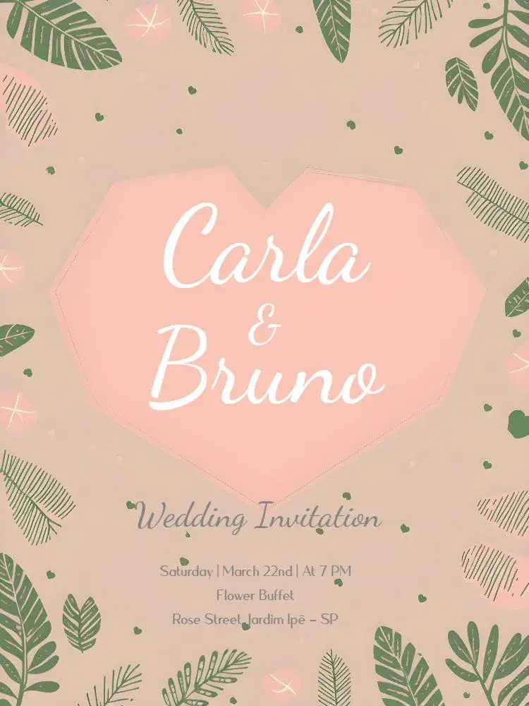 Invitation Romantic White Wedding – Wedding theme romantic, white, minimalist, elegant, nature-themed