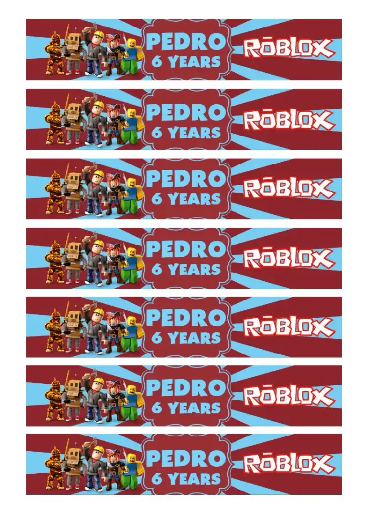 Label For 200ml Roblox Boy Bottle