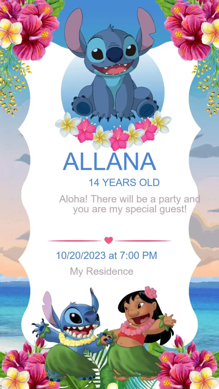 Lilo and Stitch Birthday Invitation