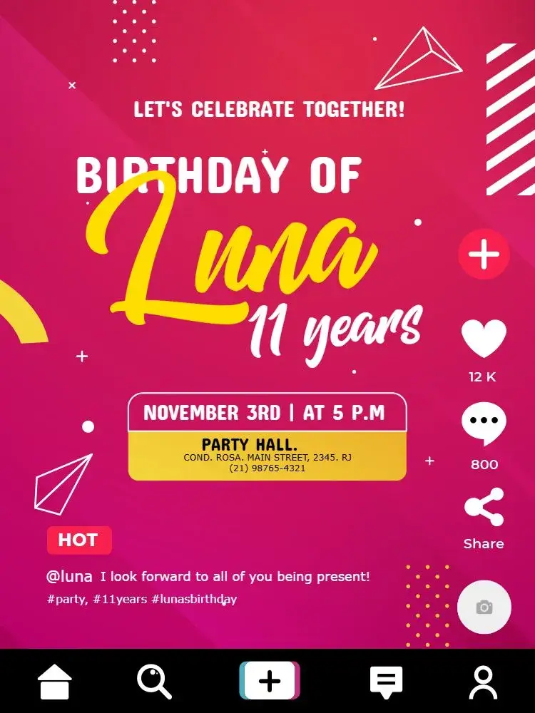Red Social Media Red Party Celebration invitation