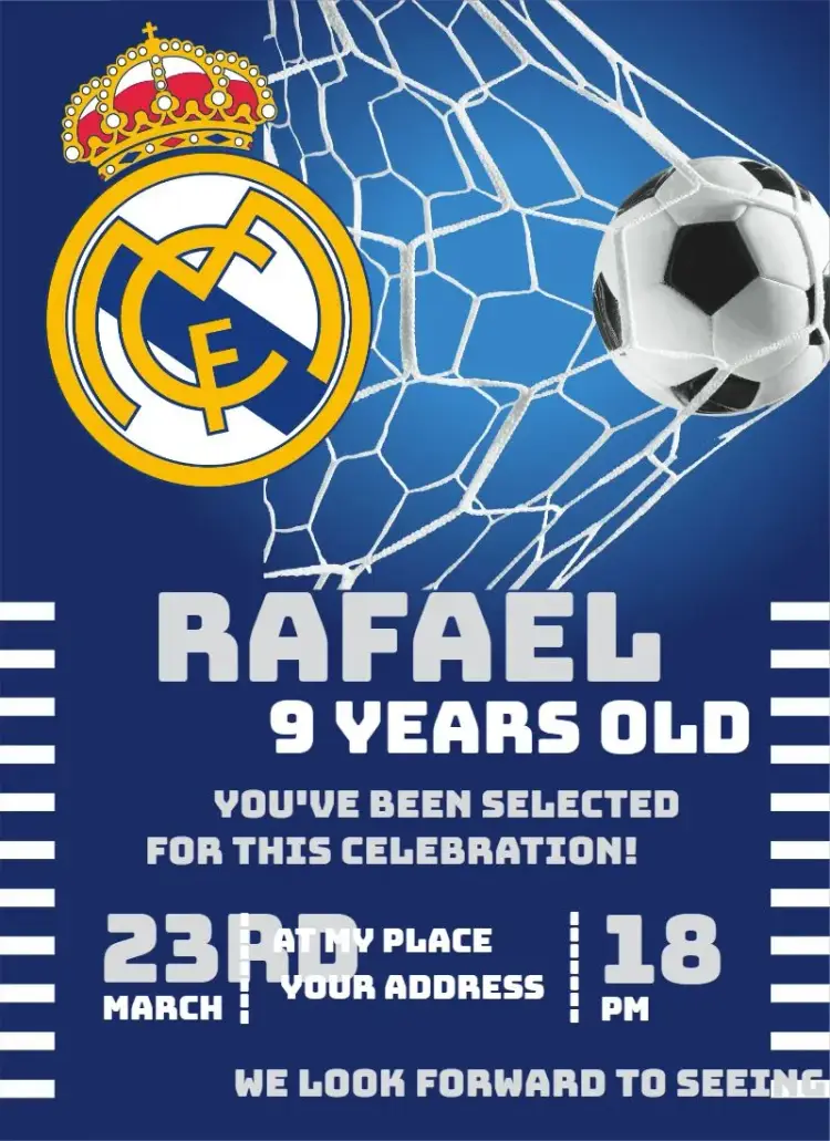 Invite Real Madrid 3 editable and customizable