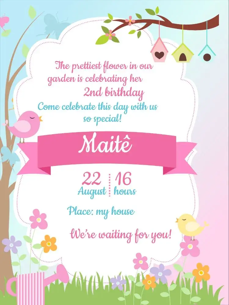 Invite Enchanted Butterfly Garden editable and customizable