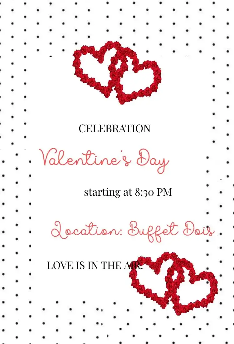 Invitation Valentine's Day Invitation – Commemorative Dates theme romantic, minimalist, vintage, modern, floral, colorful