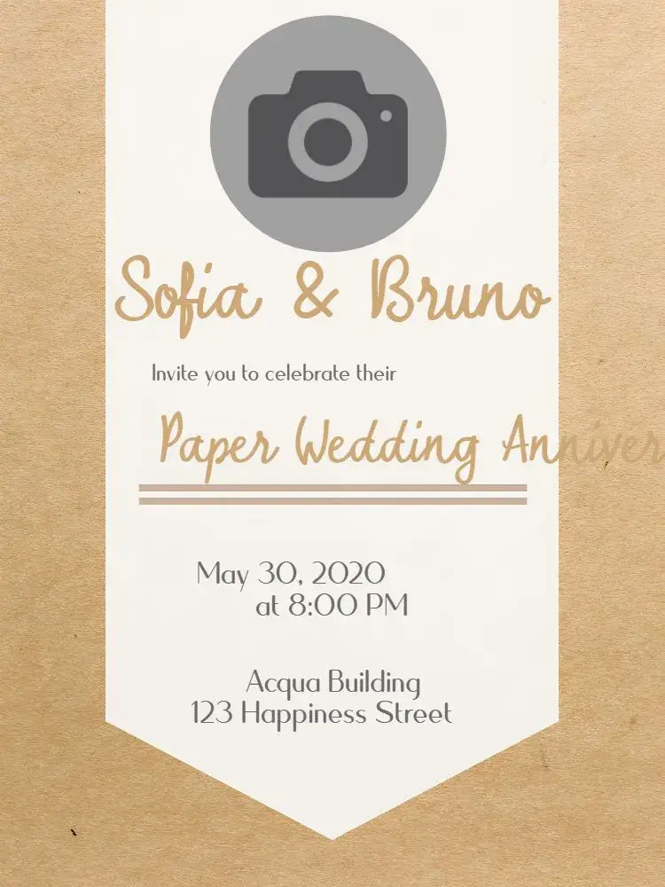 First Anniversary with Simple Photo Paper invitation