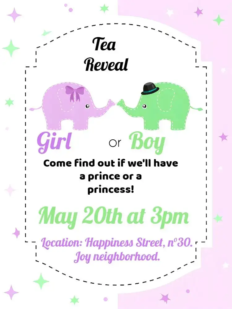 Elephant Baby Shower Gender Reveal