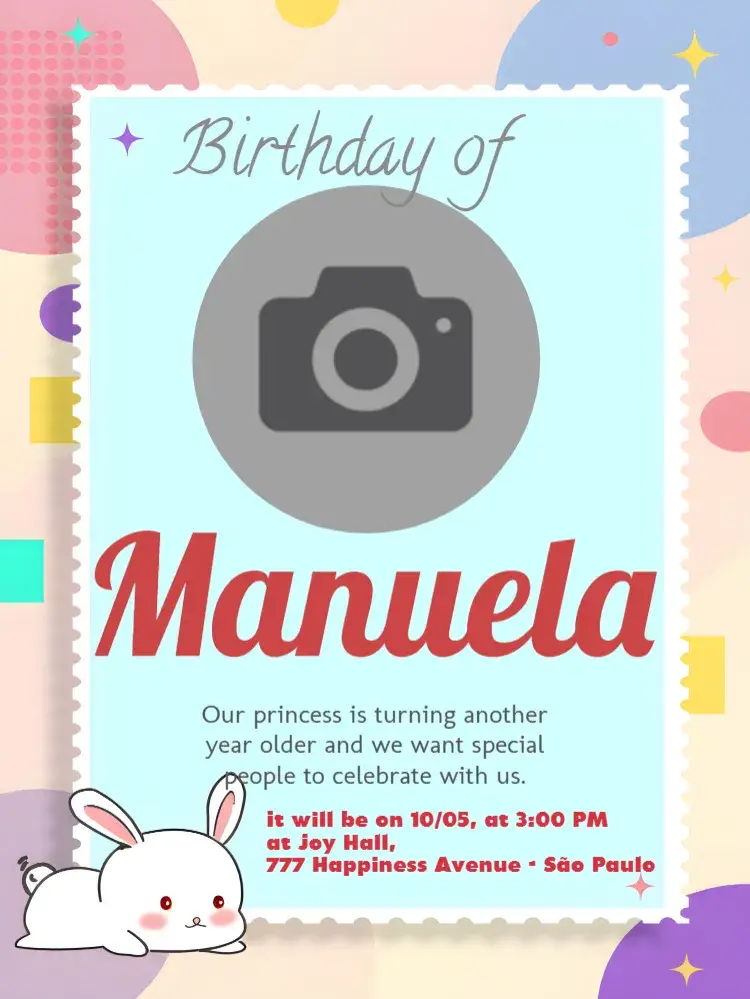 Bunny With Child Photo invitation