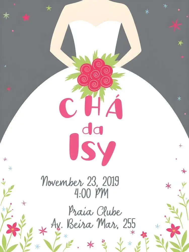 Invitation Bridal Shower – Bridal Shower theme floral, romantic, minimalist, modern, elegant