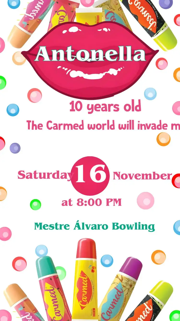 Invitation Camed – Birthday theme modern, vibrant, elegant, feminine, colorful
