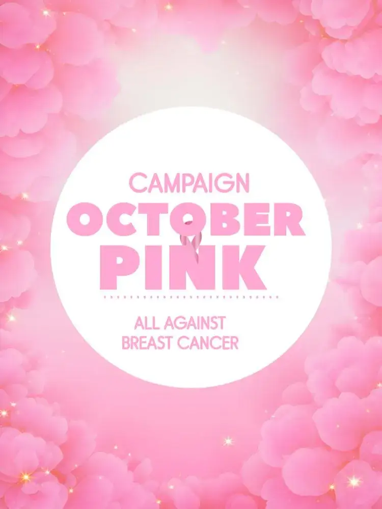 Invitation Post For Pink October Mammography – Most searched for theme pink, minimalist, modern, floral, vibrant, cozy