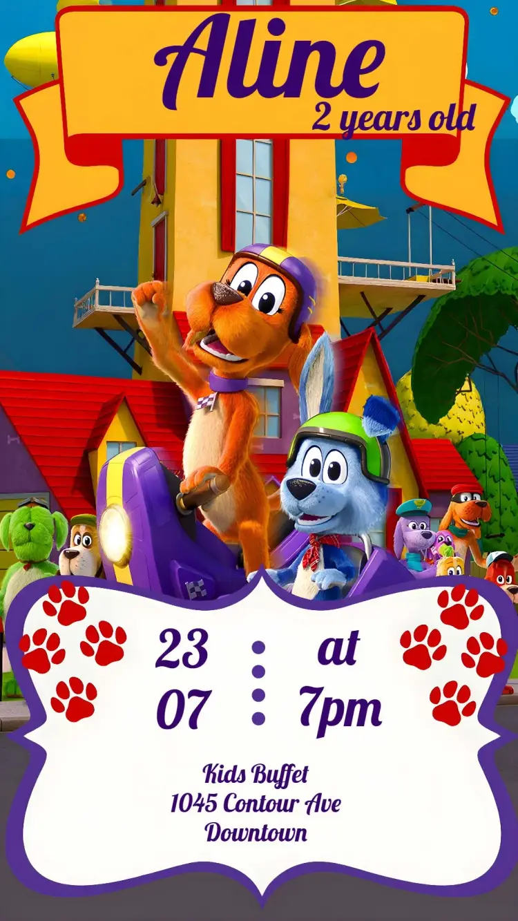 Go Dog Characters invitation