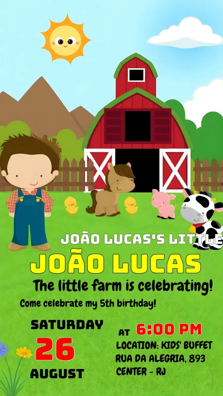 Little Farm Boy invitation