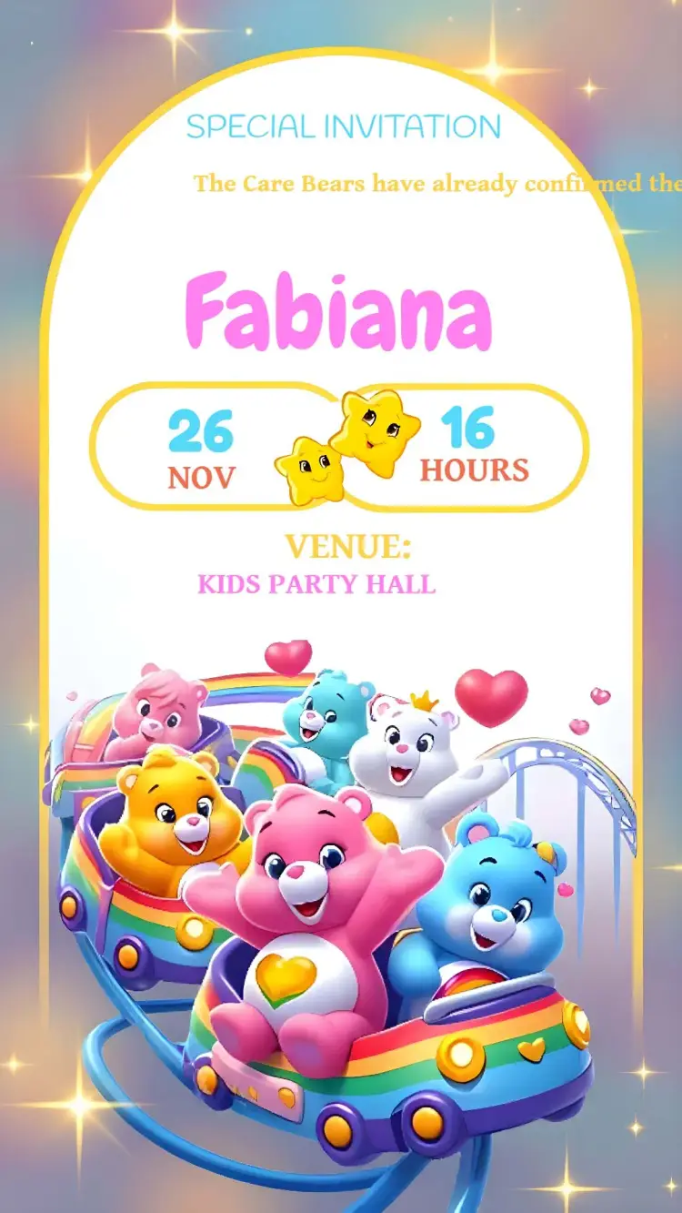 Care Bears invitation