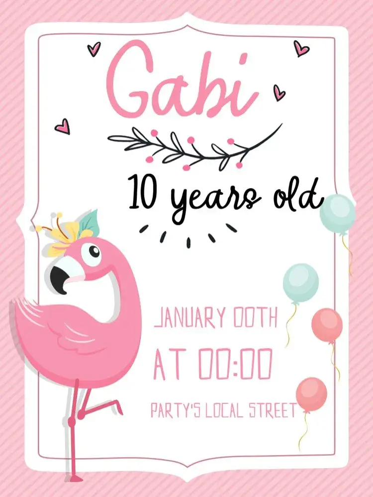 Flamingo Pink invitation