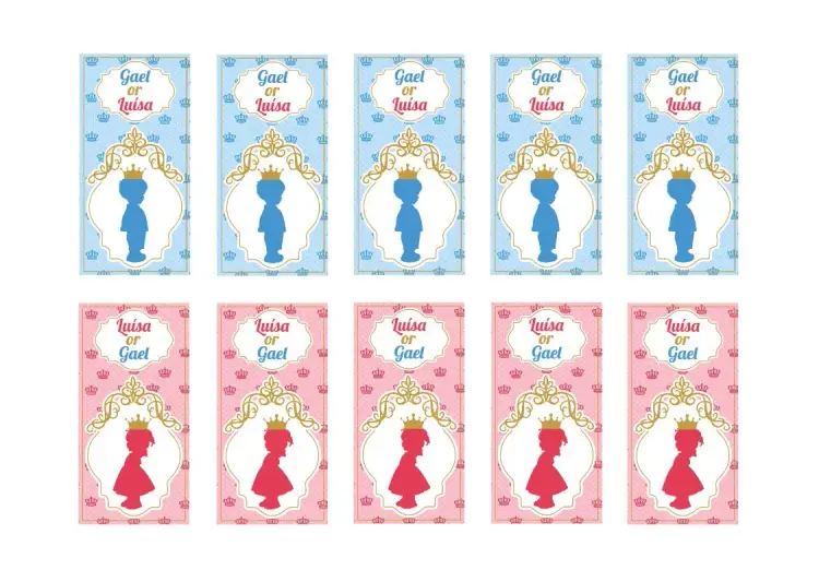 Pink And Blue Prince Gender Reveal Sticker invitation