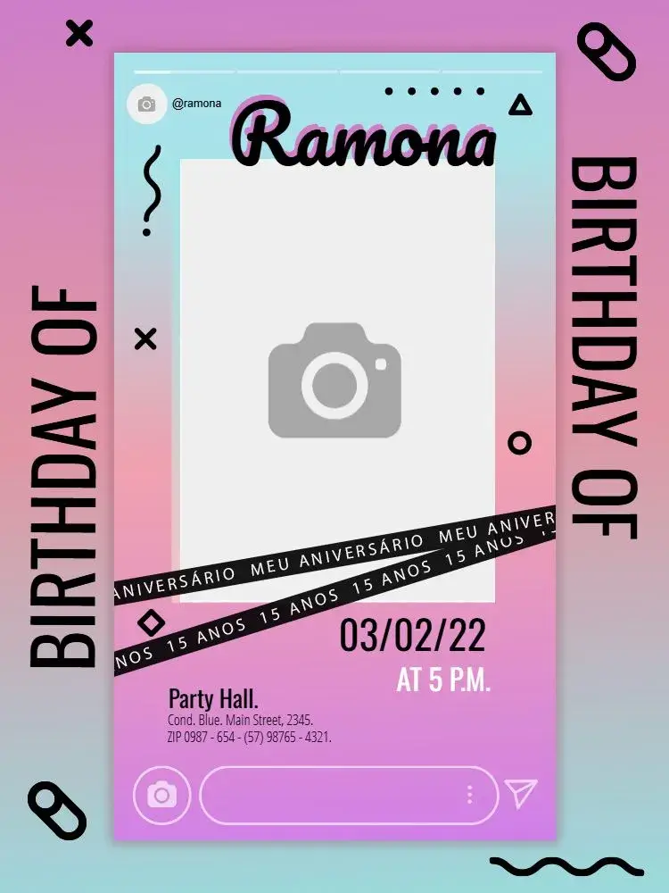 Colorful Pink Party invitation