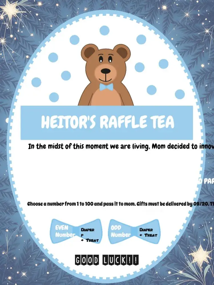 Tea Raffle Little Boy Polka Dot invitation